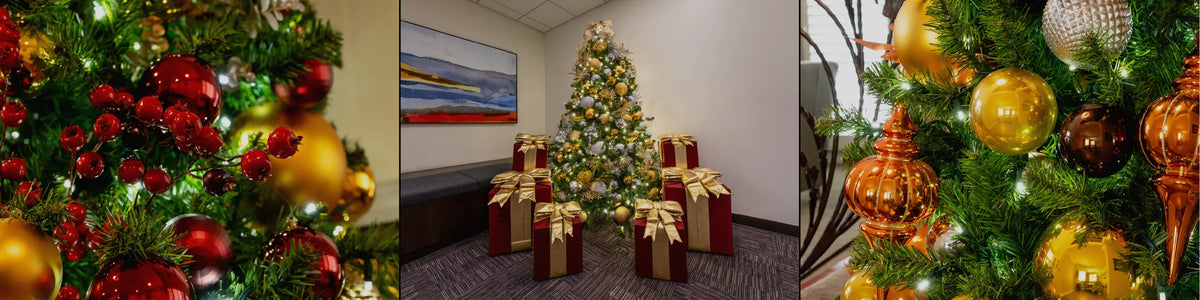 Pre-Decorated Christmas Trees with Lights