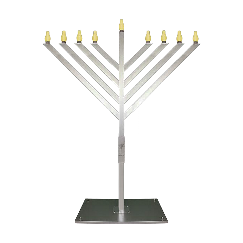 Aluminum-Brushed Menorahs
