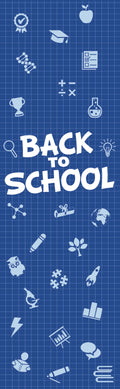 A back to school banner with the words