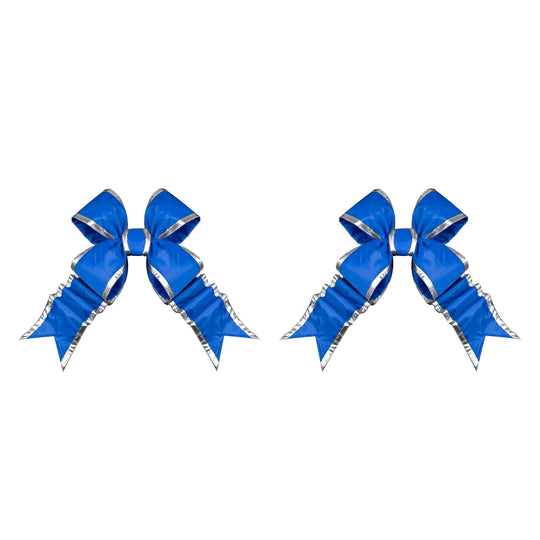 Blue Structural Bow with Silver Trim 18"