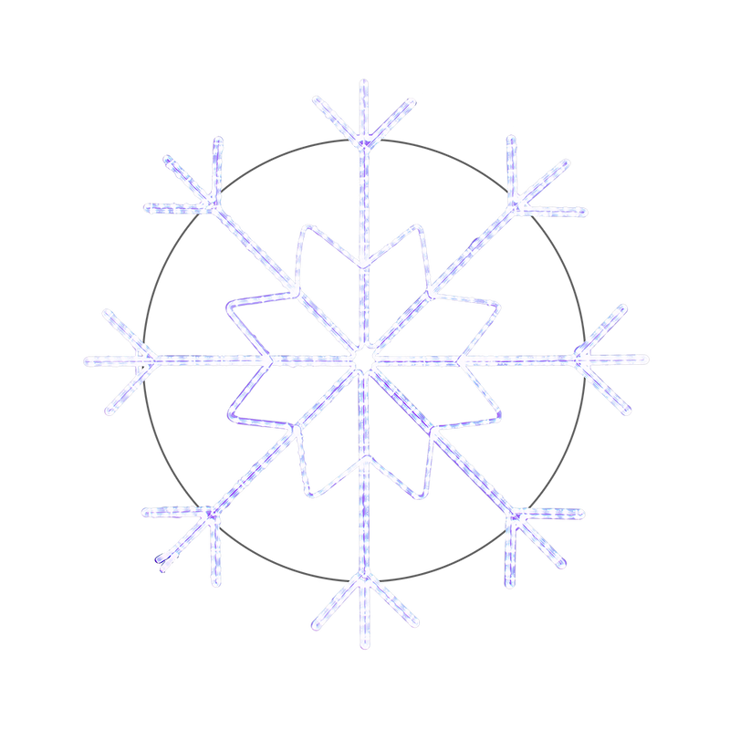 Brilliant Snowflake LED Ropelight Pole Mount