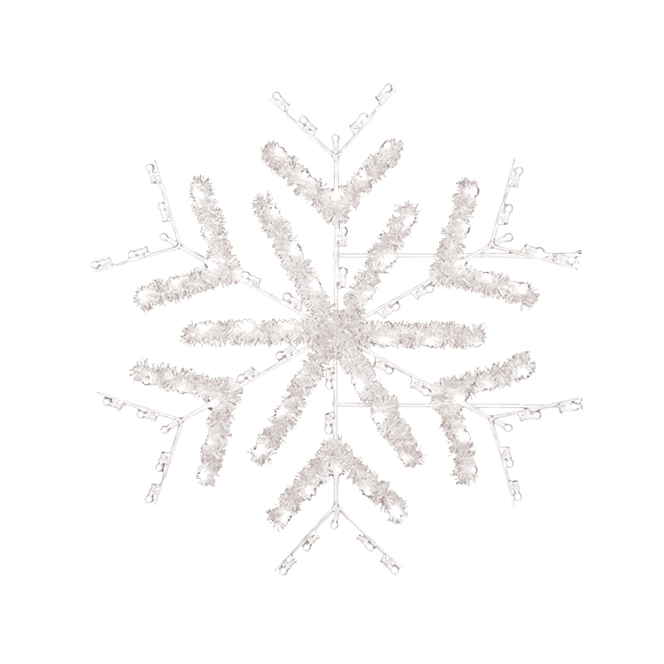 5' Deluxe Forked Snowflake LED Lit Pole Mount