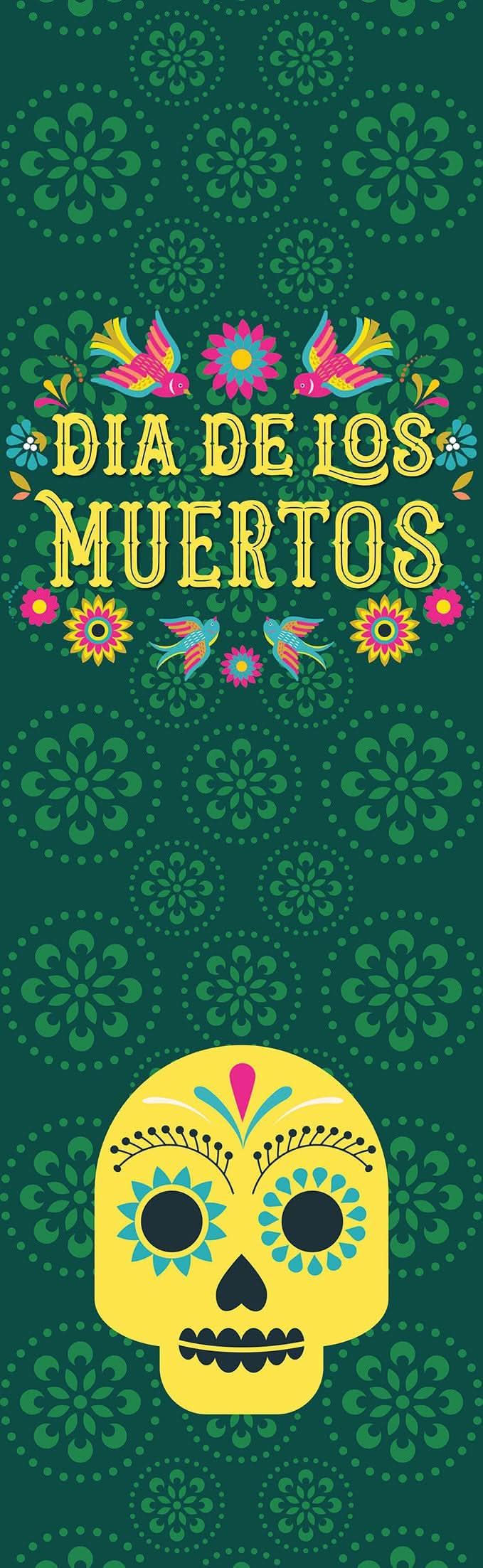 Dia de los Muertos - Yellow Skull Single Vinyl Banner