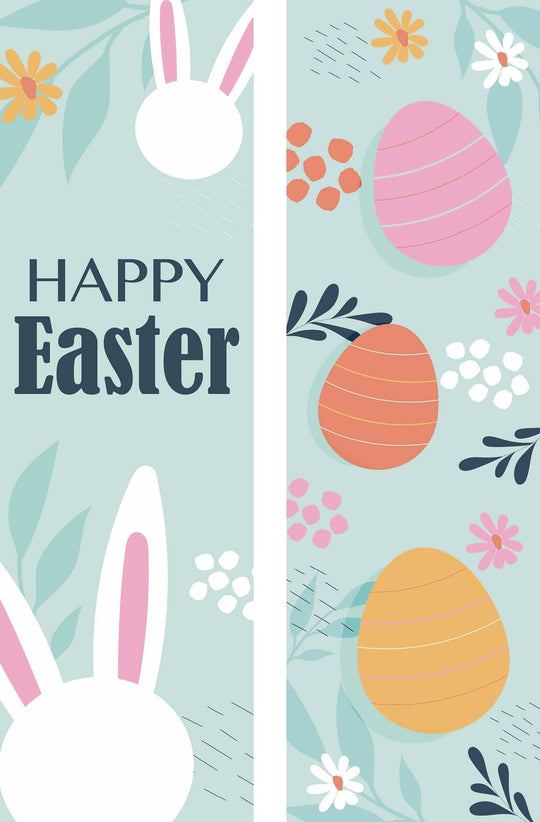 Happy Easter - Eggs & Bunnies Double Vinyl Banner