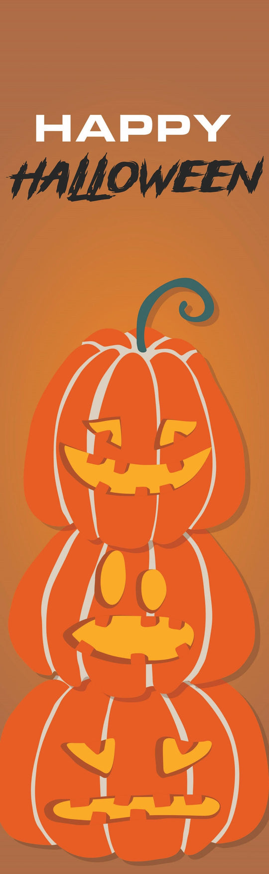 Happy Halloween- Three Stack Pumpkins Single Vinyl Banner