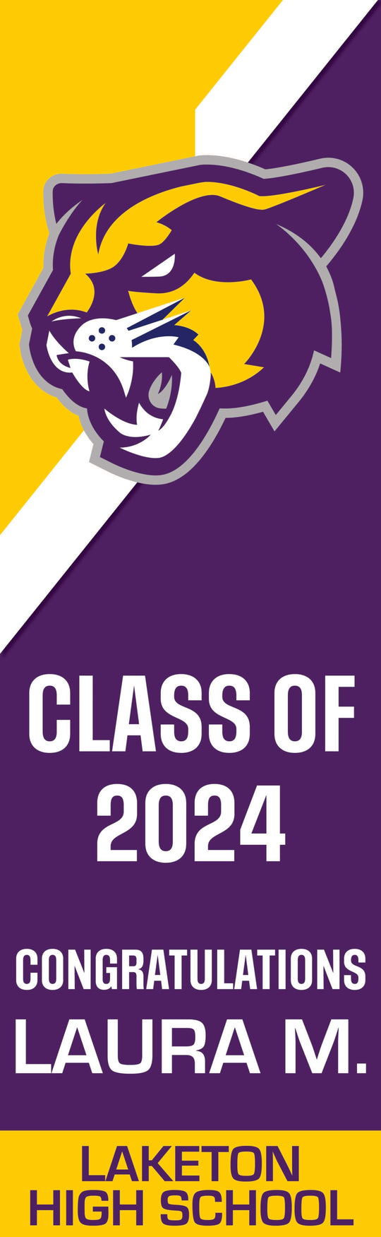 High School Graduation Dynamic Stripe Single Vinyl Banner