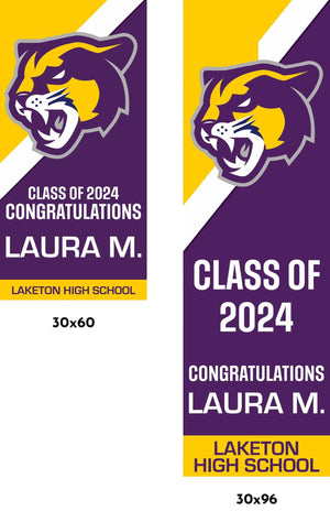 High School Graduation Dynamic Stripe Single Vinyl Banner