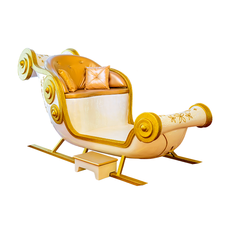 Kiana Throne Sleigh in Gold and Pearl