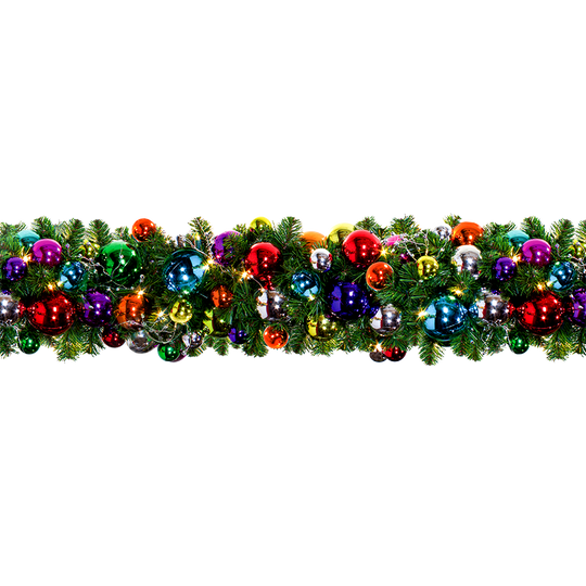 Multicolor Pop Pre-Decorated Garlands 10' Sections