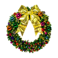 Dekra-Lite Multicolor Gold Bow on Pop Pre-Decorated Wreath