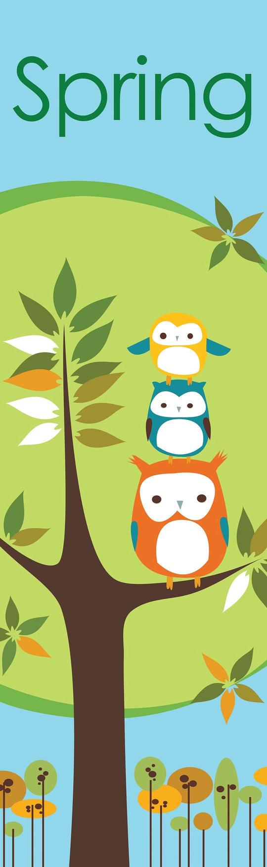 Owls in Spring Single Vinyl Banner