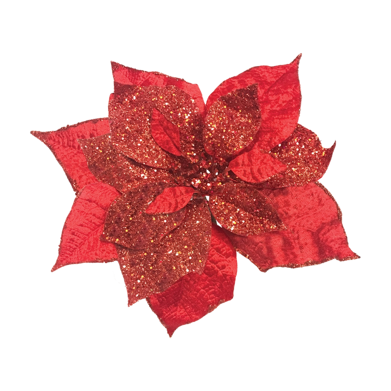 9" Red Velvet Poinsettia