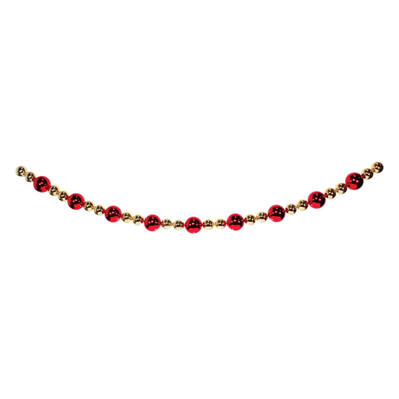 Red and Gold Giant Bead Ornament Stringers
