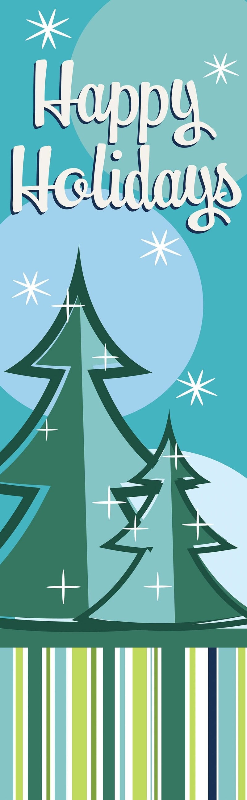 Retro Trees Single Vinyl Banner
