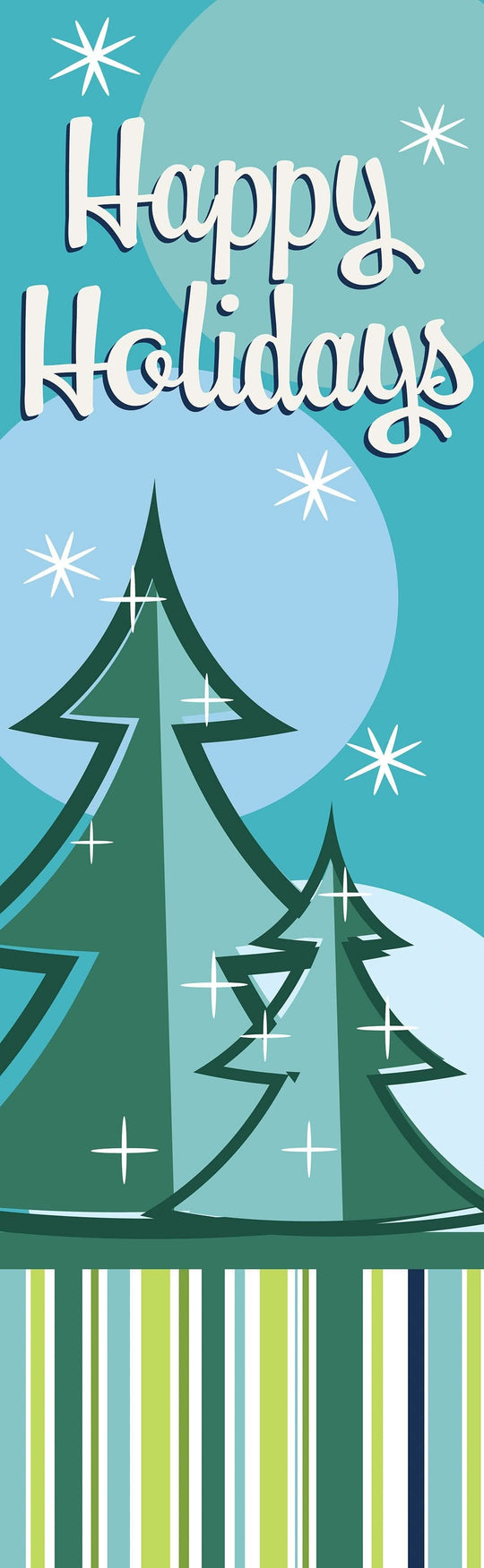 Retro Trees Single Vinyl Banner