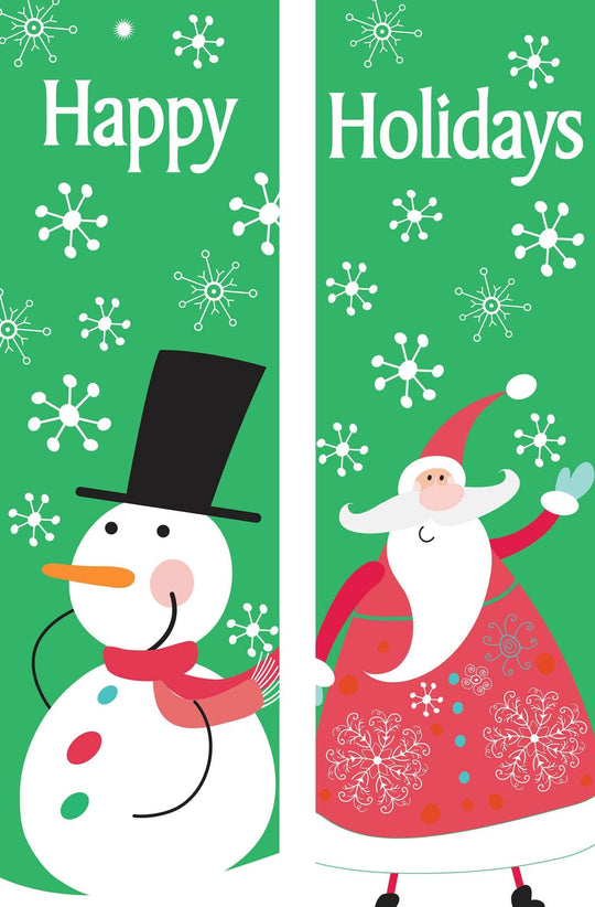 Snowman & Santa Double Vinyl Banner Set