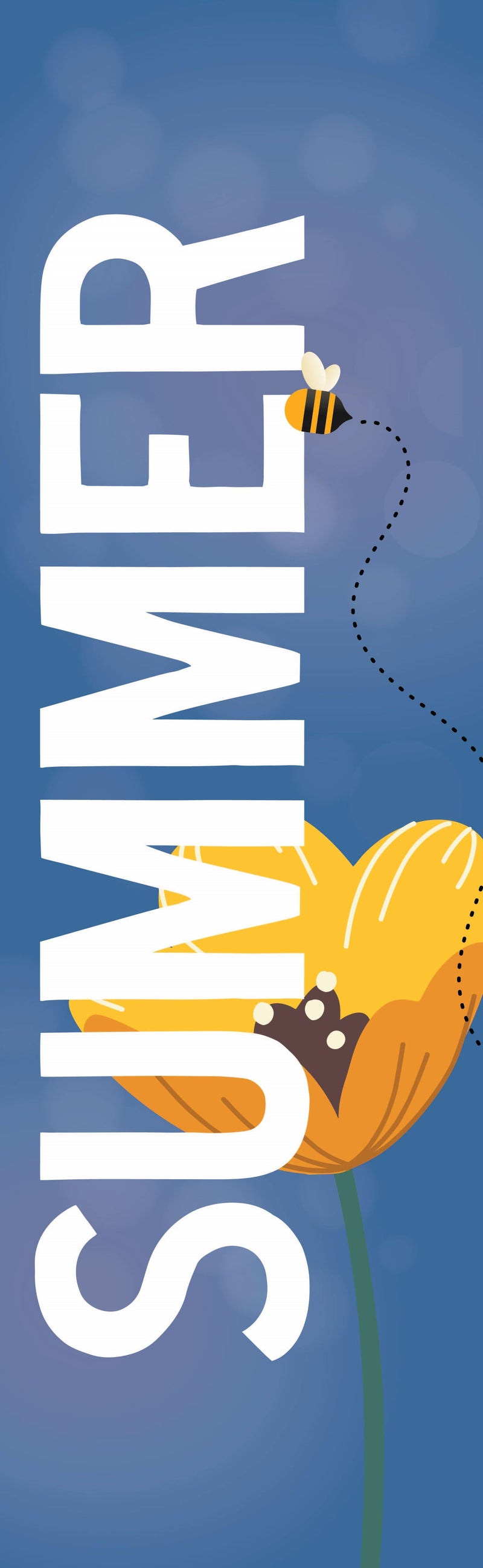 Summer Bee with Sunflower Single Vinyl Banner