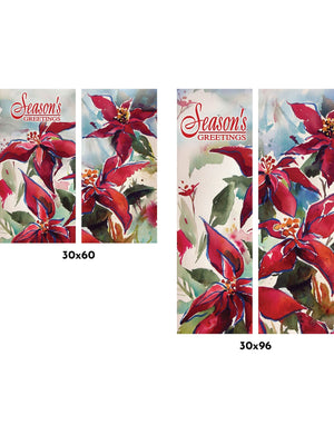Watercolor Poinsettia Double Vinyl Banner Set