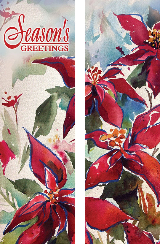 Watercolor Poinsettia Double Vinyl Banner Set