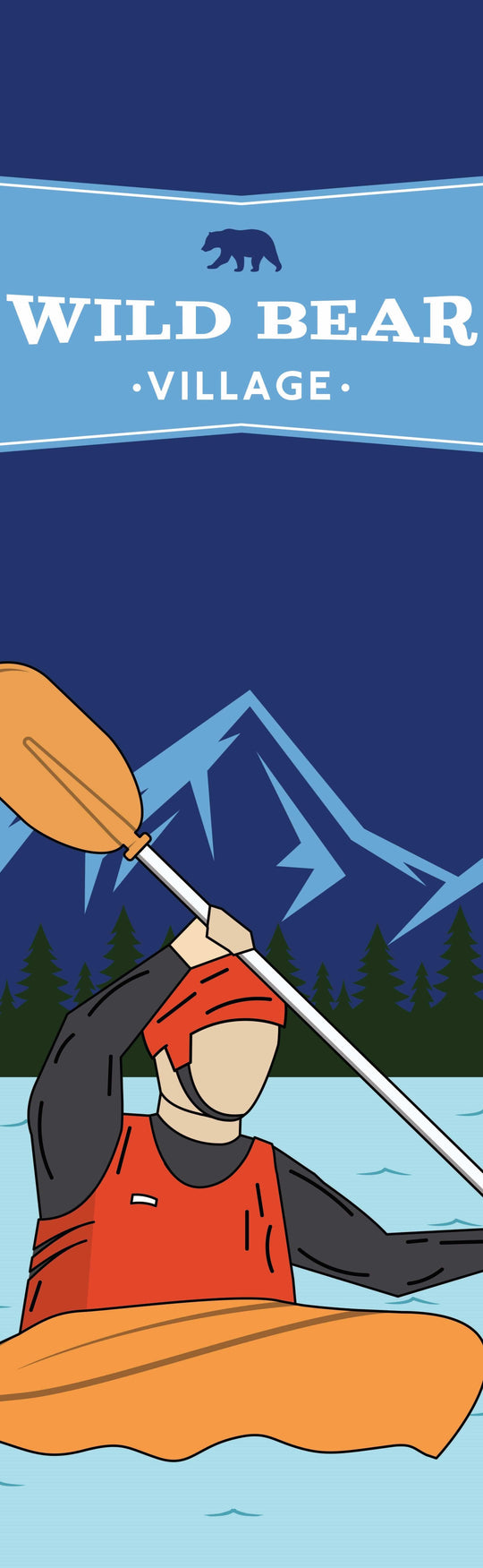 Wild Bear Village Kayaking Single Vinyl Banner