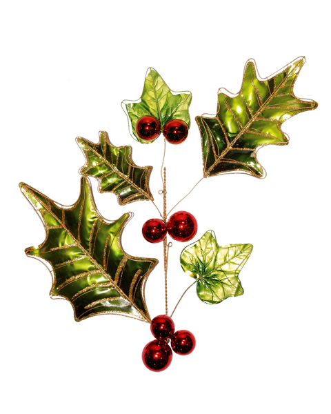 Metal Holly & Berry