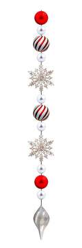 Dekra-Lite 8' Silver Finial Candy Cane Drop