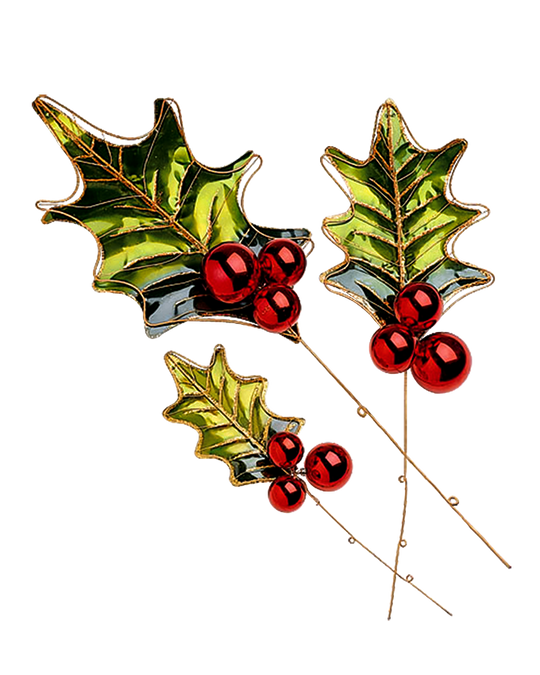 Metal Holly Leaves