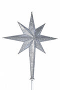 Dekra-Lite Silver Moravian Star Tree Topperwith Cool White Lights