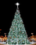 Dekra-Lite Silver Moravian Star Tree Topper on Christmas Tree