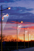 Dekra-Lite Star Wave LED Lit Pole Mount on Lampposts