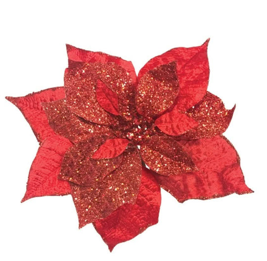 9" Red Velvet Poinsettia