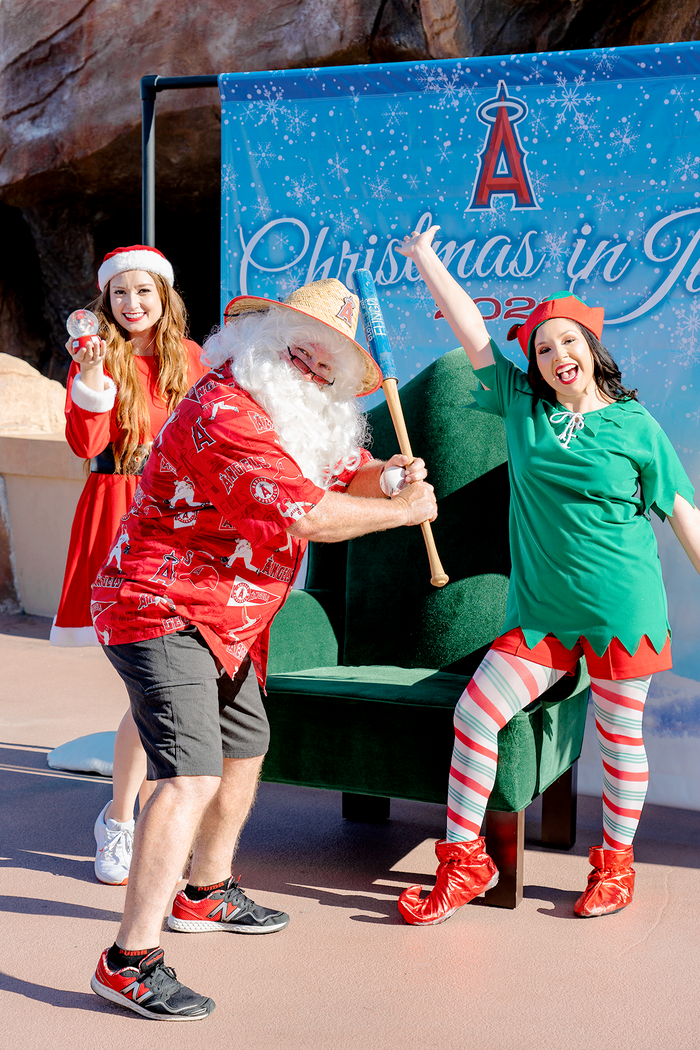 Santa and his elves at Angel Stadium!