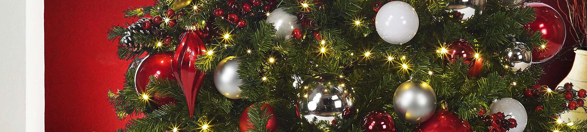 Red Christmas Decor and Trees