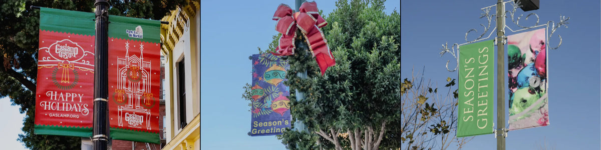 Christmas Street Pole Banners