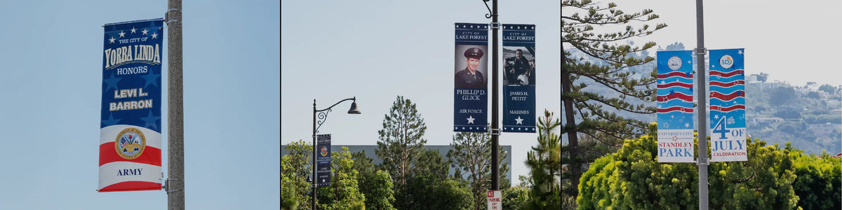 Patriotic Street Pole Banners