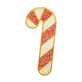 Lit 2D Aberdeen Candy Cane decoration with red and warm white mesh panels framed in gold.