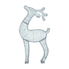 3D Waterloo Reindeer illuminated in cool white lights with a gold frame and elegant sculptural silhouette on a transparent background.