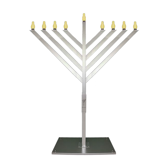Aluminum-Brushed Menorahs