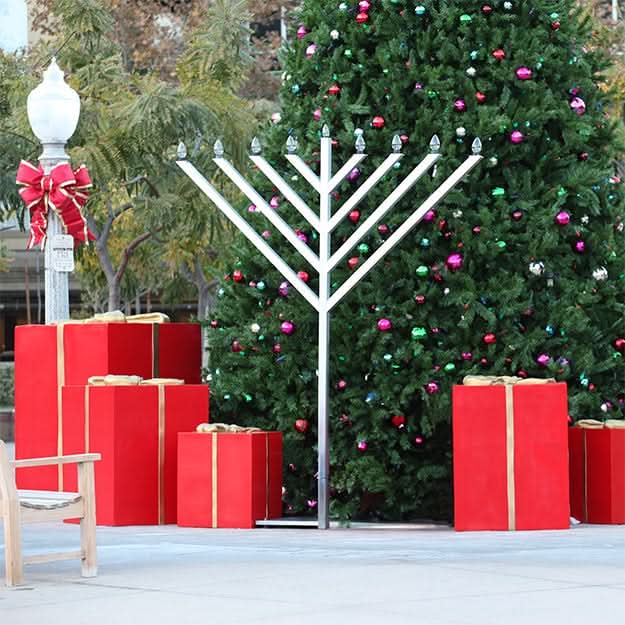 Dekra-Lite Aluminum Brushed Menorah Display