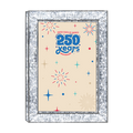 Decorative frame with '250 Years' text and celebratory graphics on a beige background
