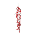 Burgundy and red berry garland with clustered glossy berries on branching stems, shown on a transparent background.