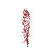 Burgundy and red berry garland with clustered glossy berries on branching stems, shown on a transparent background.