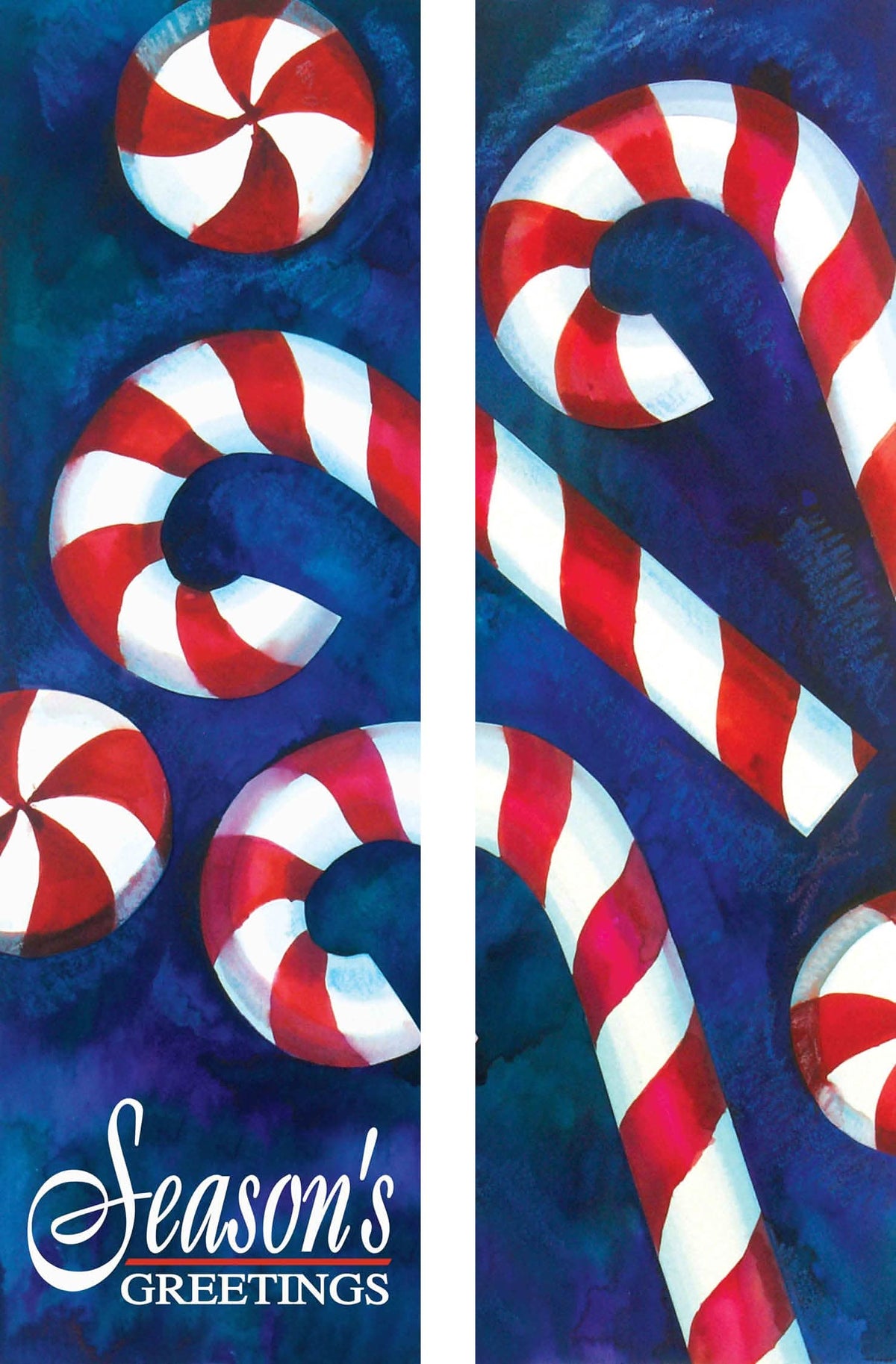 Blue Candy Cane Double Vinyl Banner Set