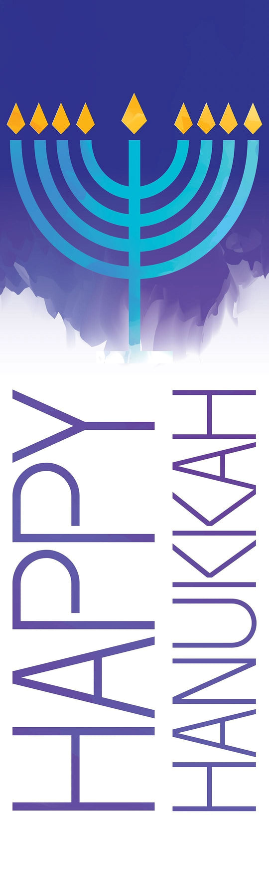 Blue Menorah Single Vinyl Banner