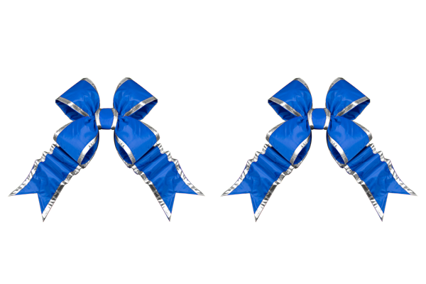 Blue Structural Bow with Silver Trim 18" and 24"
