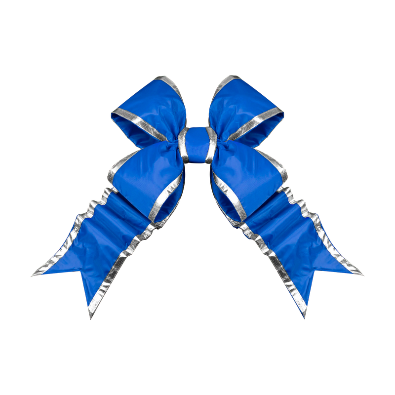 Blue Structural Bow with Silver Trim 18"
