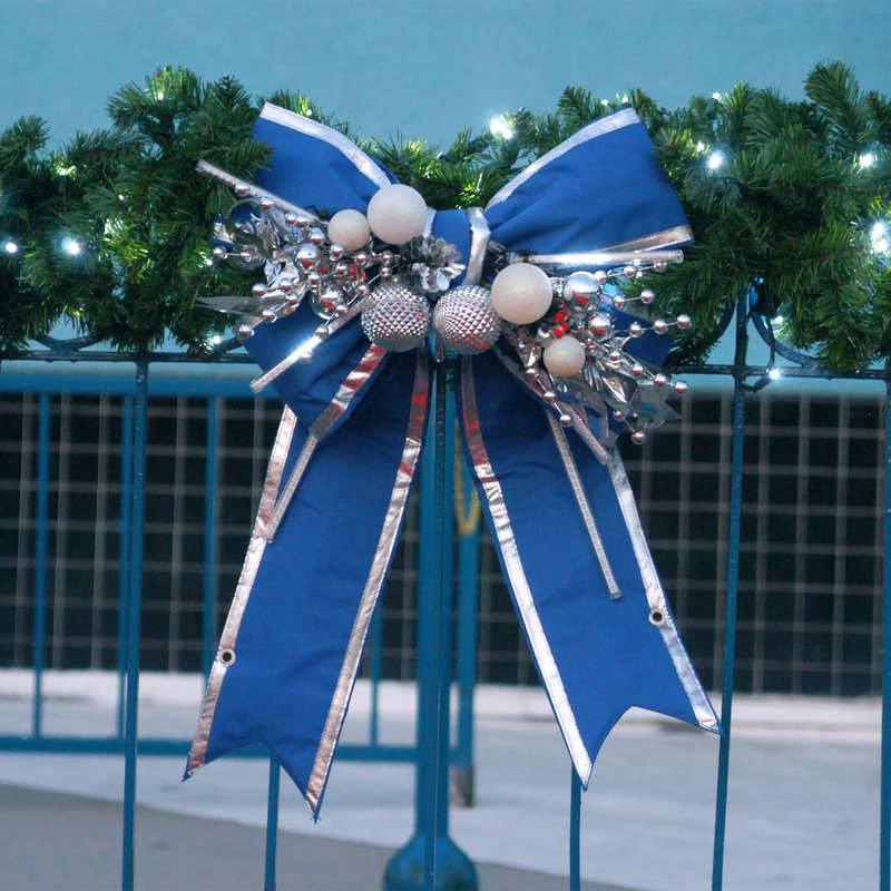 Blue Structural Bow with Silver Trim 18
