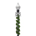 Pre-lit light pole garland accent kit featuring warm white lights and a silver structural bow.