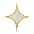 Decorative brighton star-shaped warm lights with gold frame and mesh interior