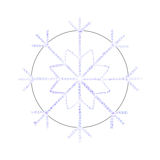 Brilliant Snowflake LED Ropelight Pole Mount